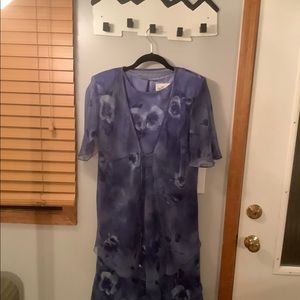 Multi Tiered Blue Chiffon Dress